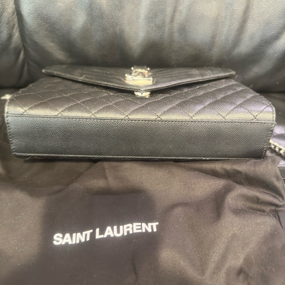 Ysl Medium Envelope Silver Hardware Shoulder Bag - image 6